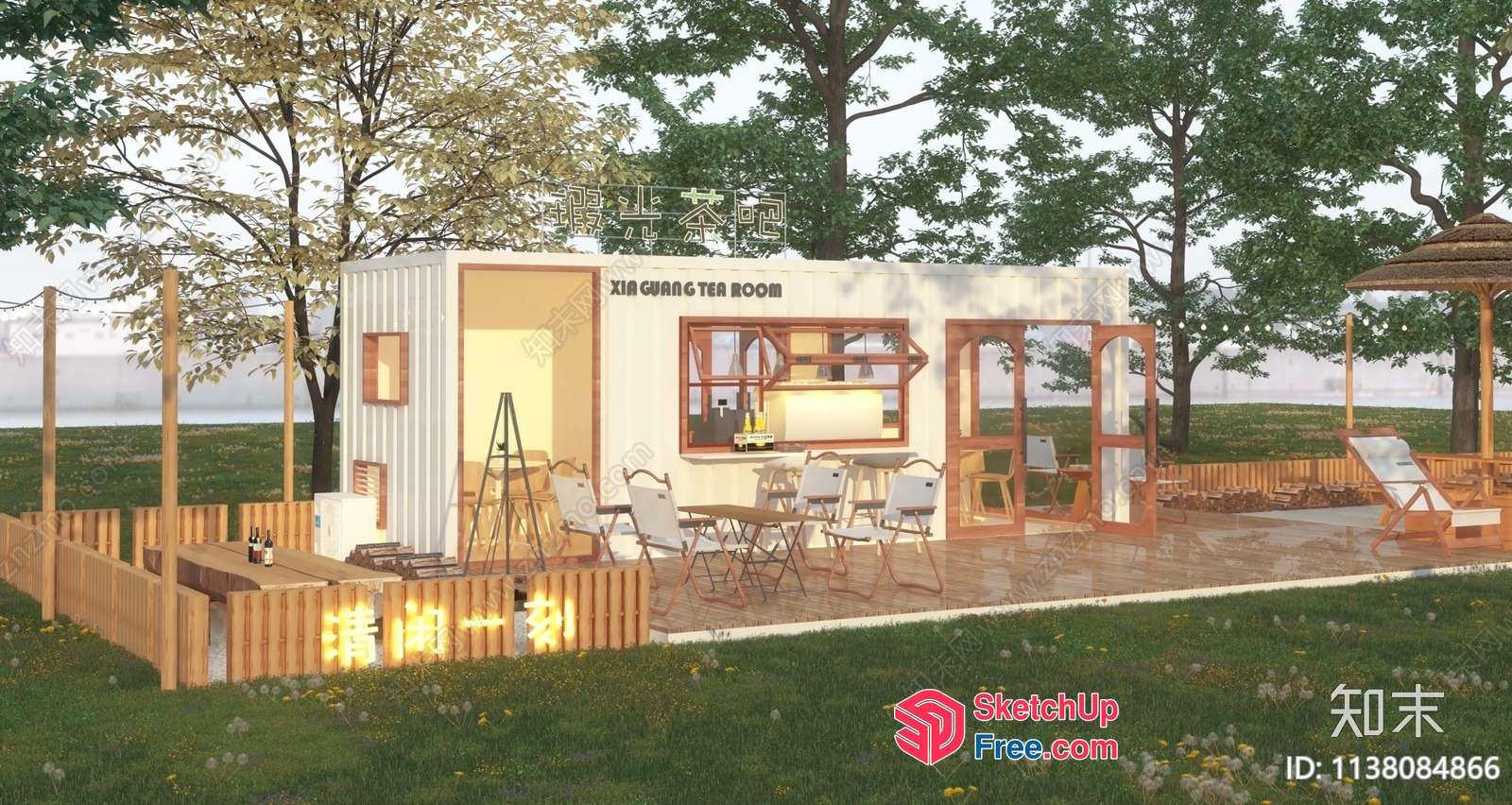 Cozy Outdoor Tea Room With Natural Ambiance 3D SketchUp File