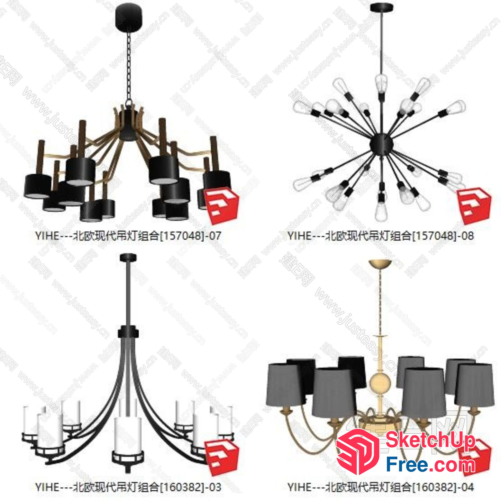 Modern And Elegant Chandeliers For Various Rooms 3D SketchUp File