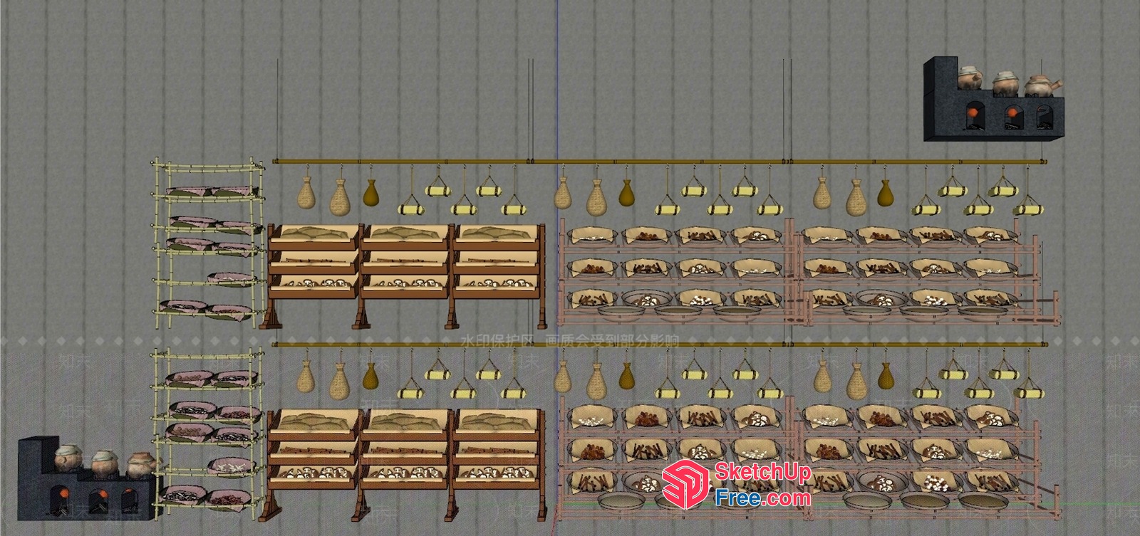 Industrial Style Display Racks For Various Goods 3D SketchUp File