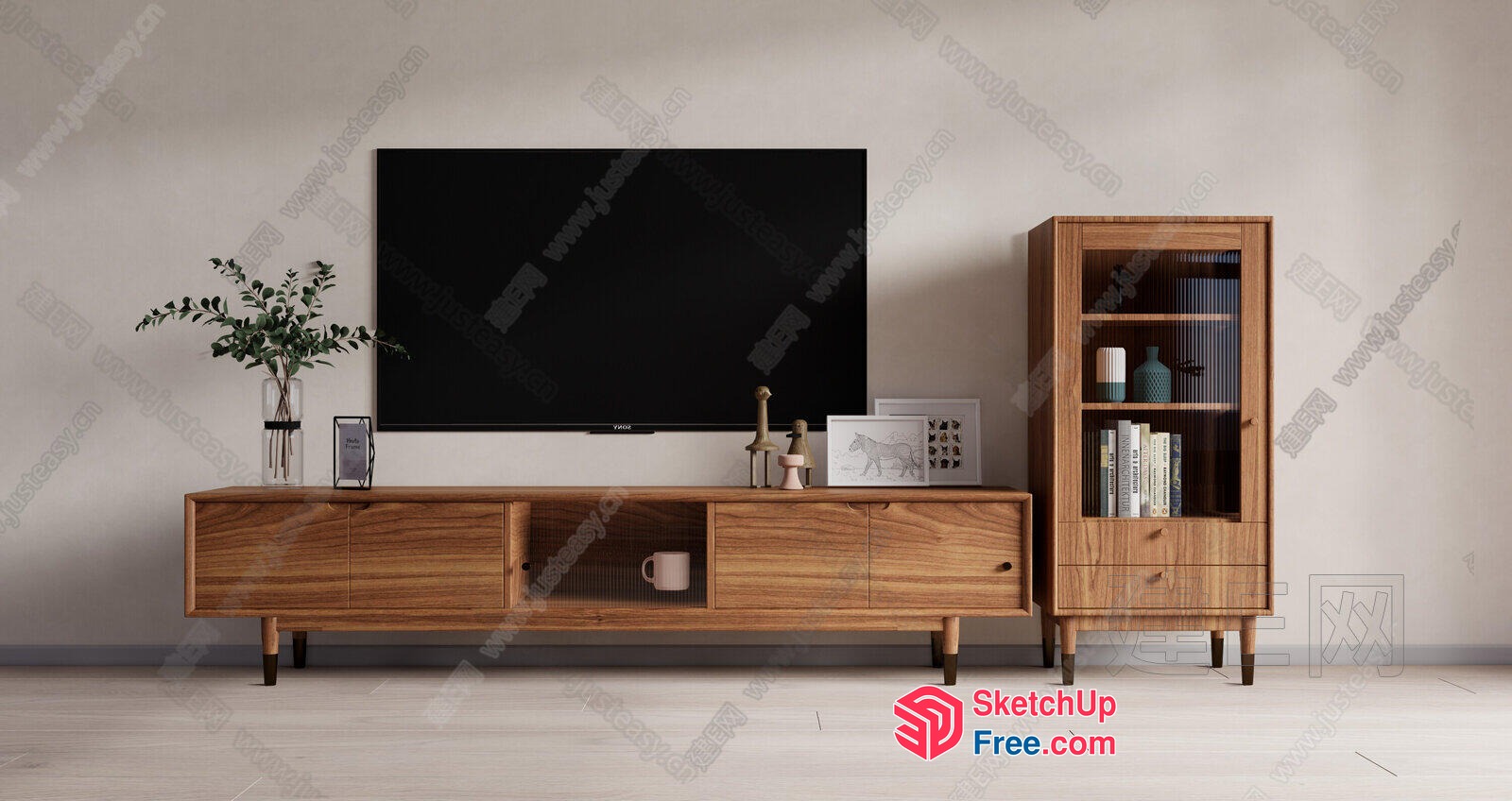 Mid-Century Modern Tv And Storage Furniture 3D SketchUp File