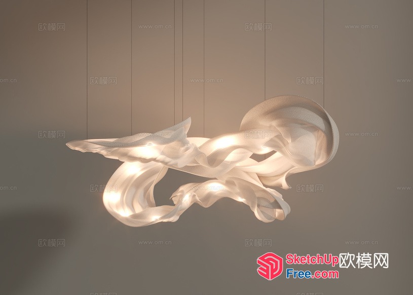 Elegant And Modern Ceiling Light Fixture 3D SketchUp File