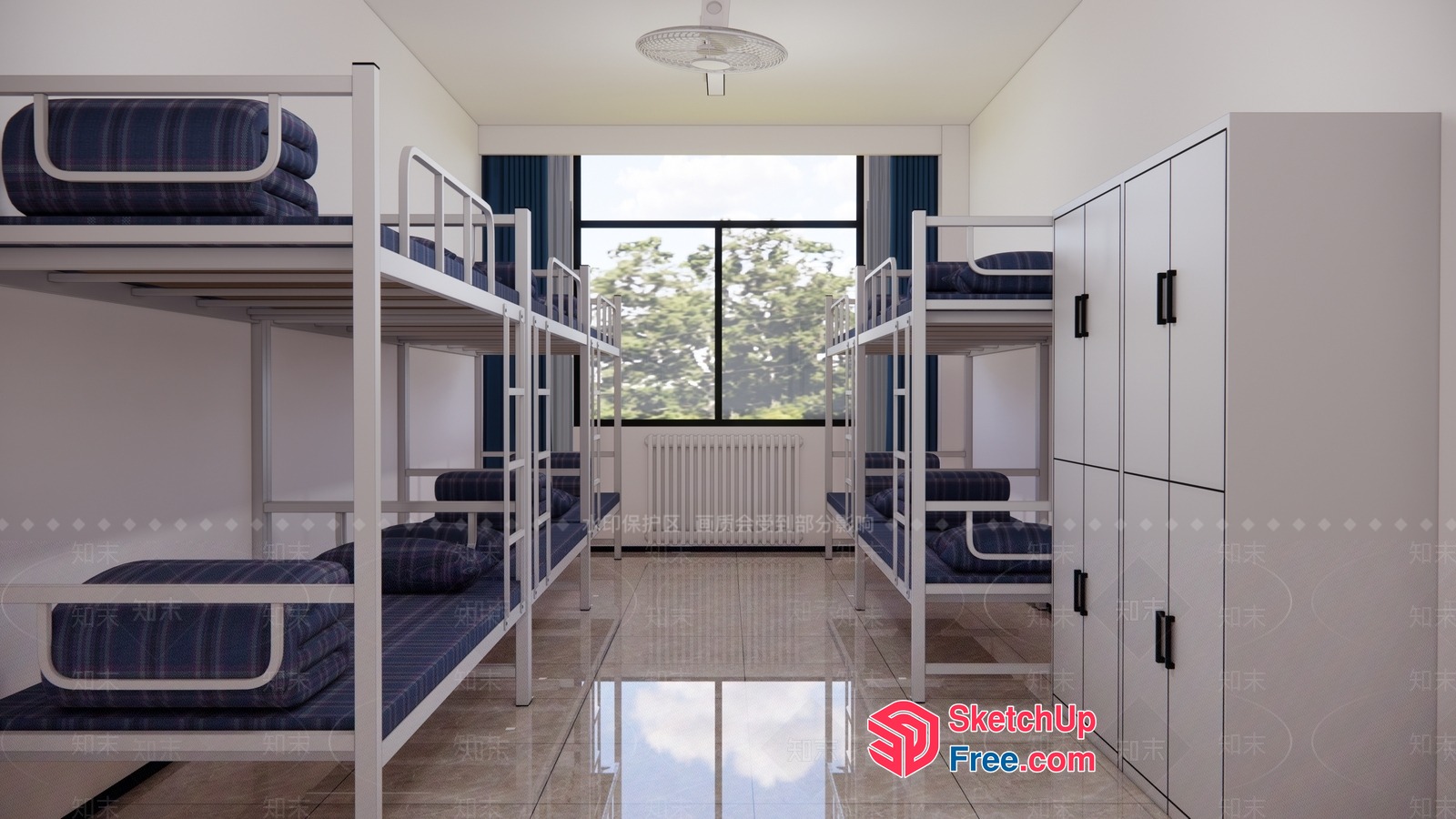 Modern Dormitory Interior Design 3D SketchUp File