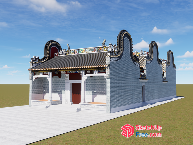 Traditional Chinese Temple 3D SketchUp File