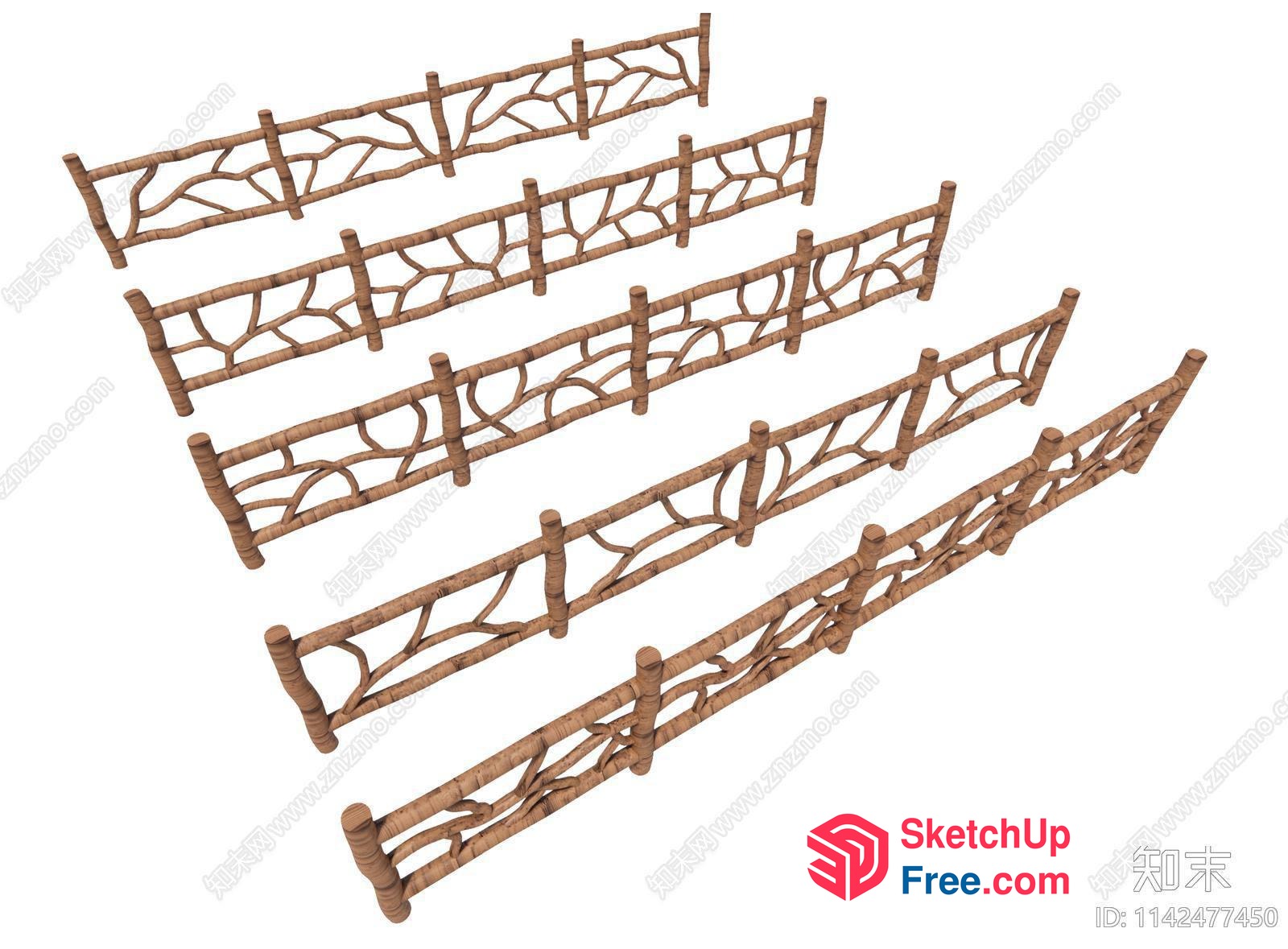 Ornate Rattan Railing Design 3D SketchUp File