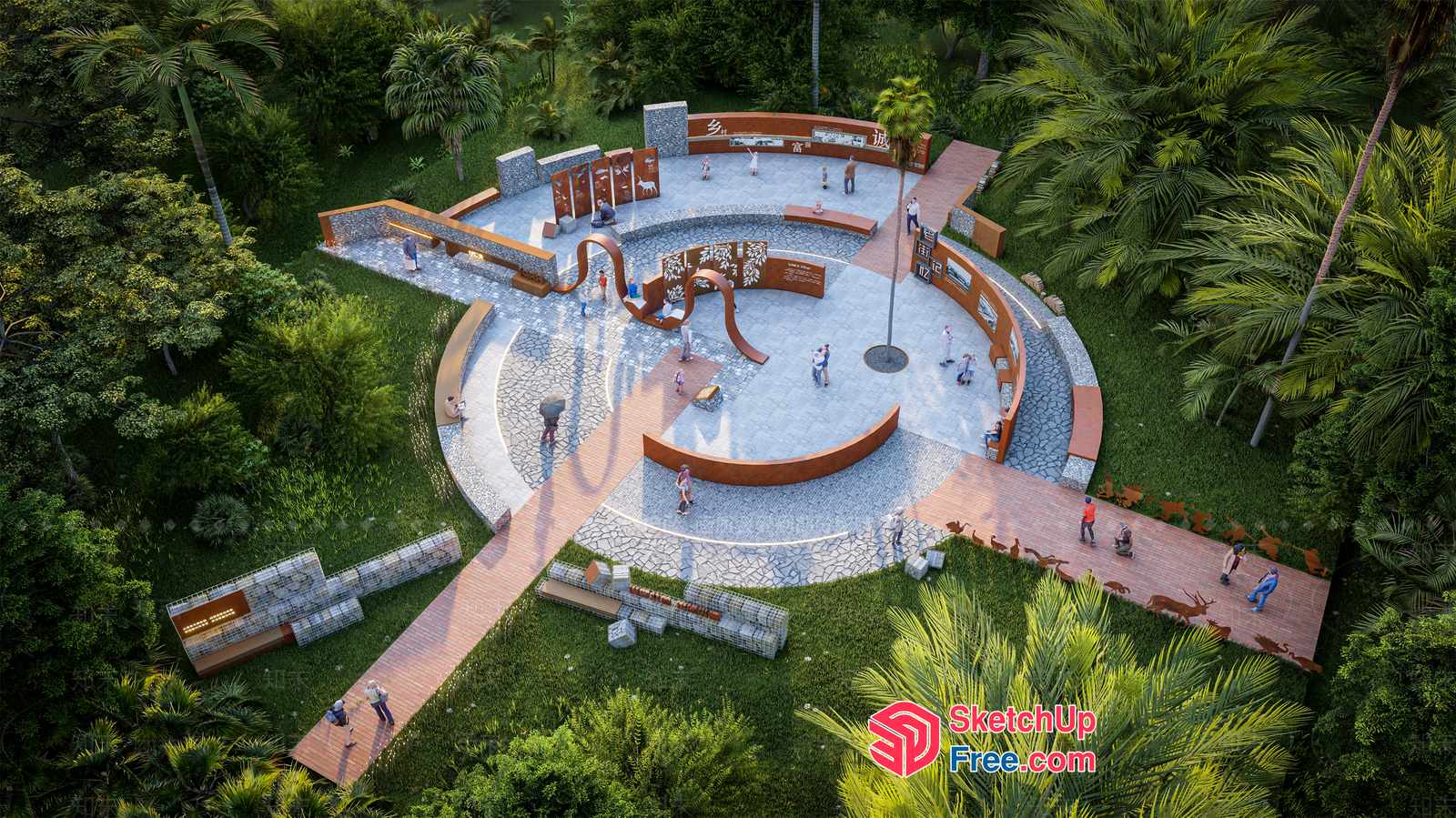 Serene Tropical Outdoor Space 3D SketchUp File