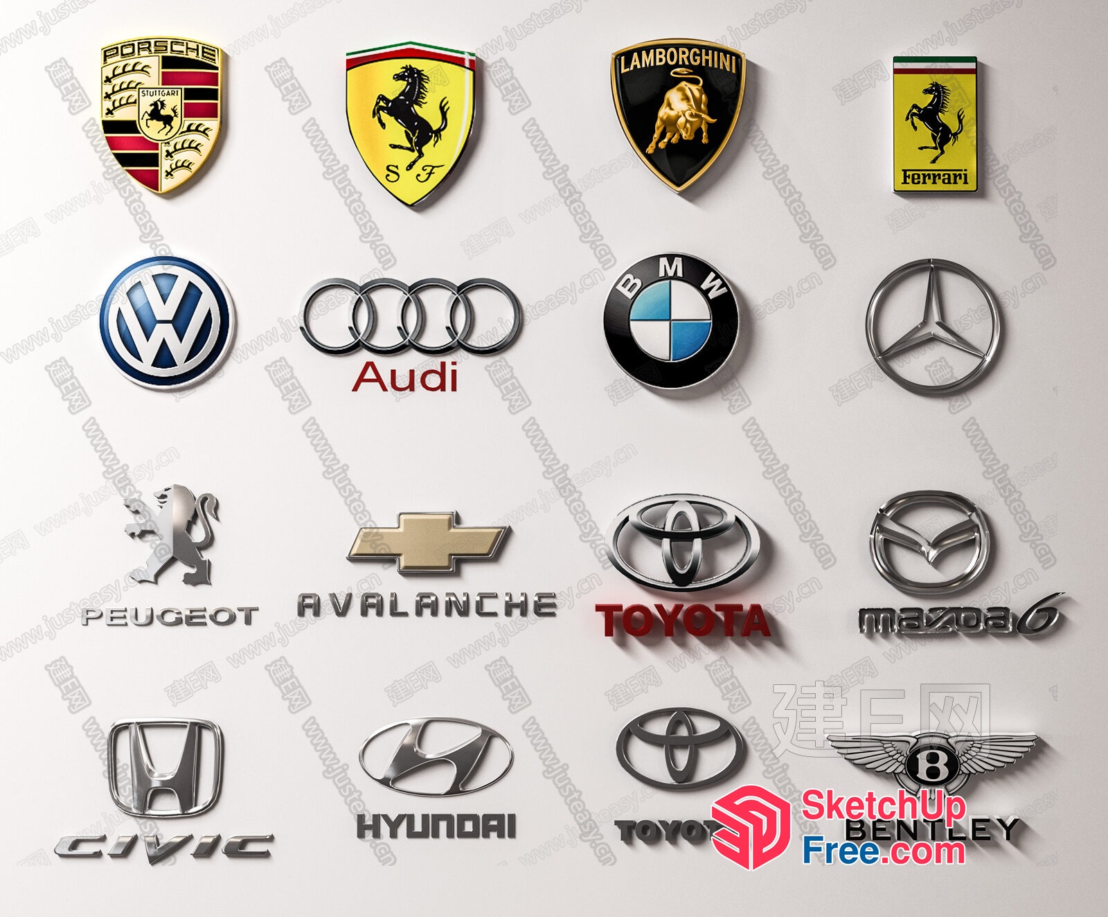 Luxury Car Logos Collection 3D SketchUp File