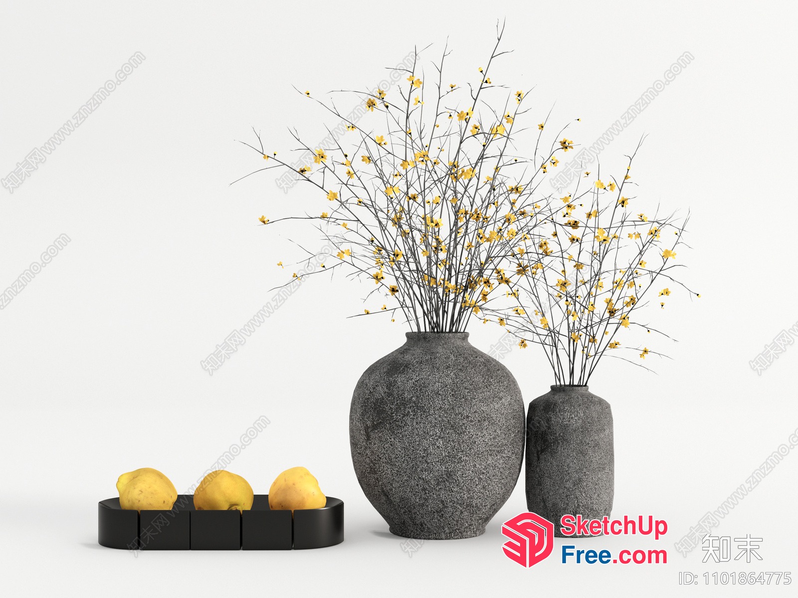 Vase And Fruit Display 3D SketchUp File
