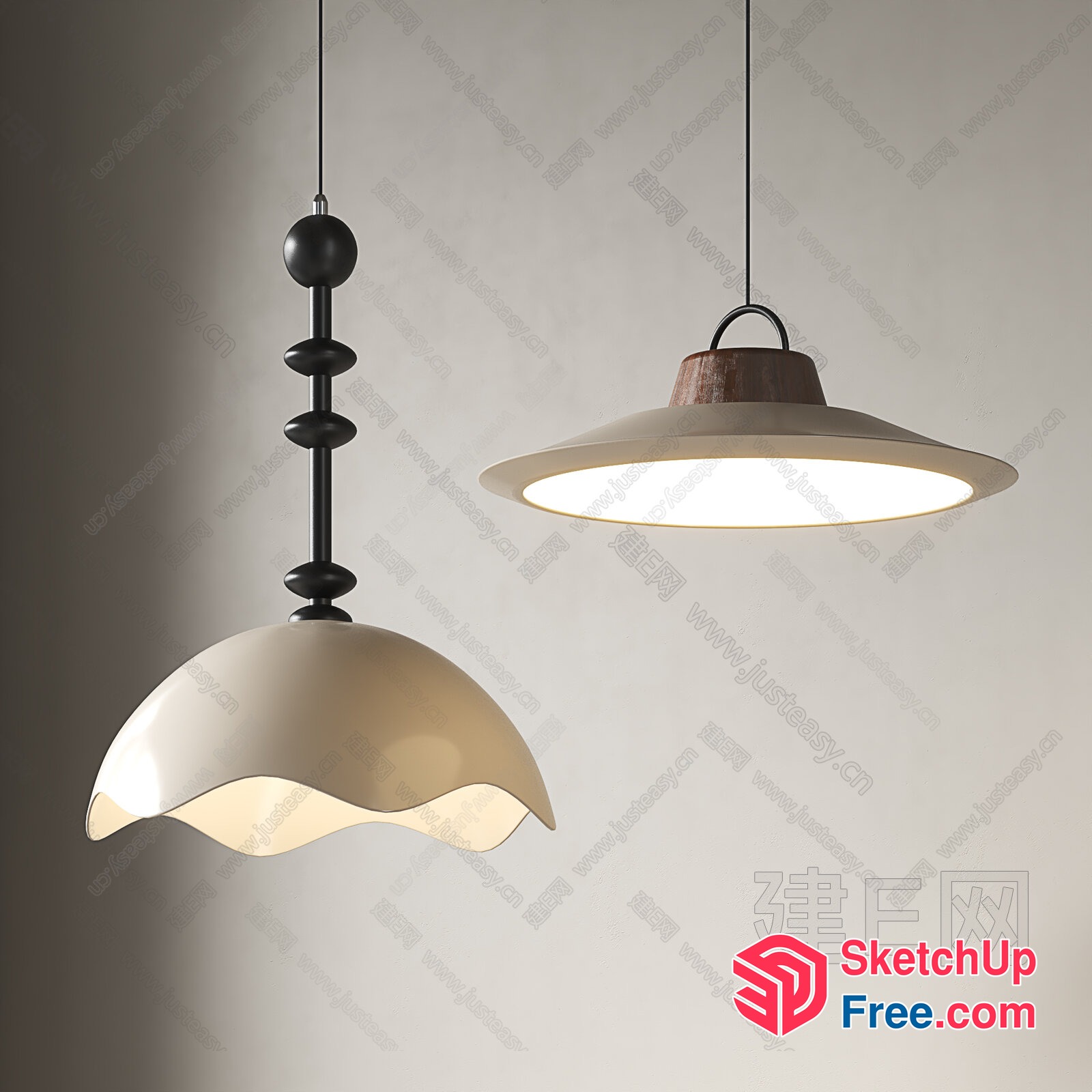 Elegant Modern Hanging Light Fixtures 3D SketchUp File