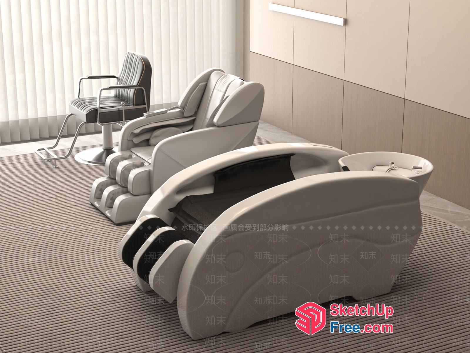 Modern And Sleek Spa Chair Design 3D SketchUp File