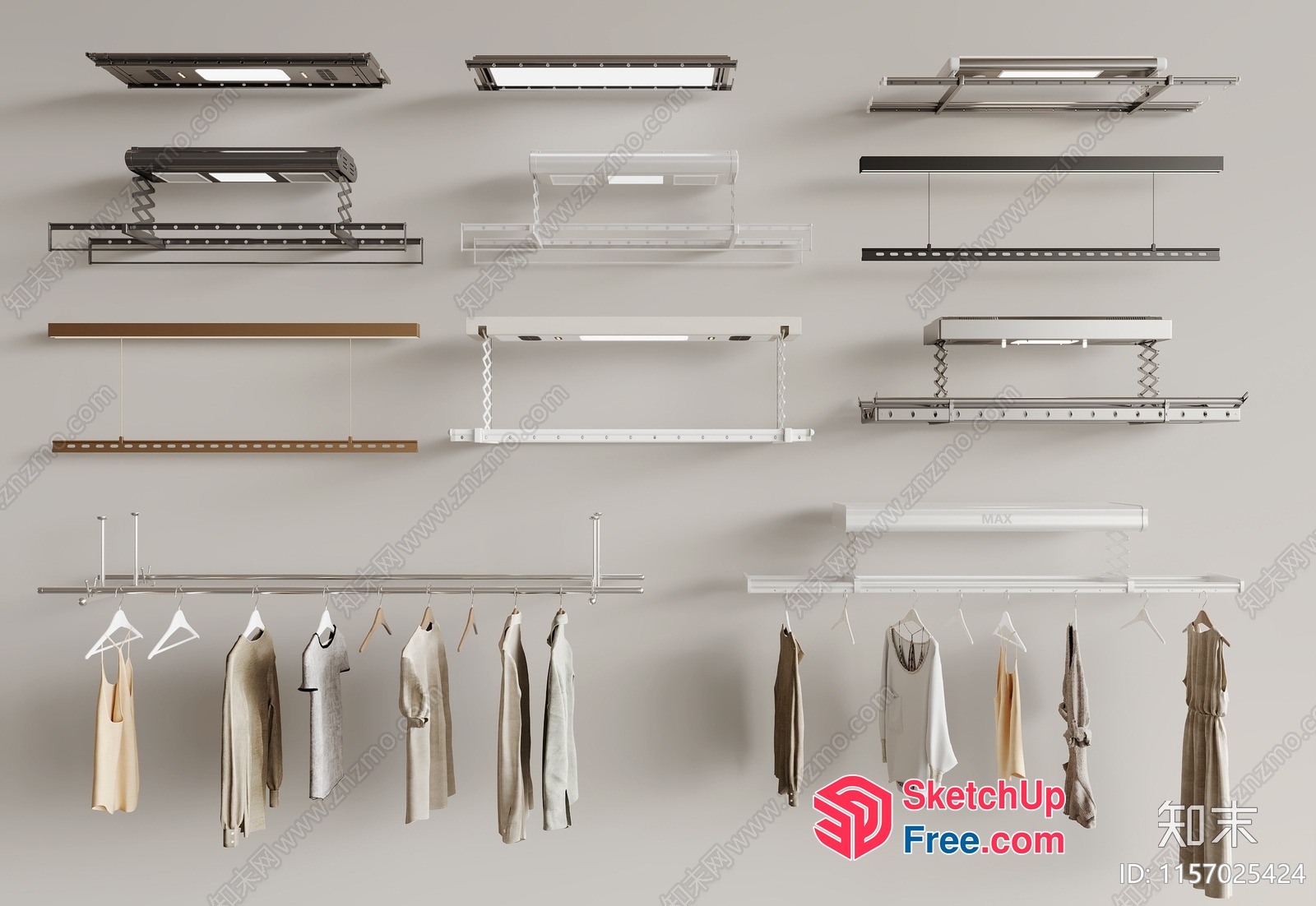 Modern Minimalist Clothing Storage And Display System 3D SketchUp File