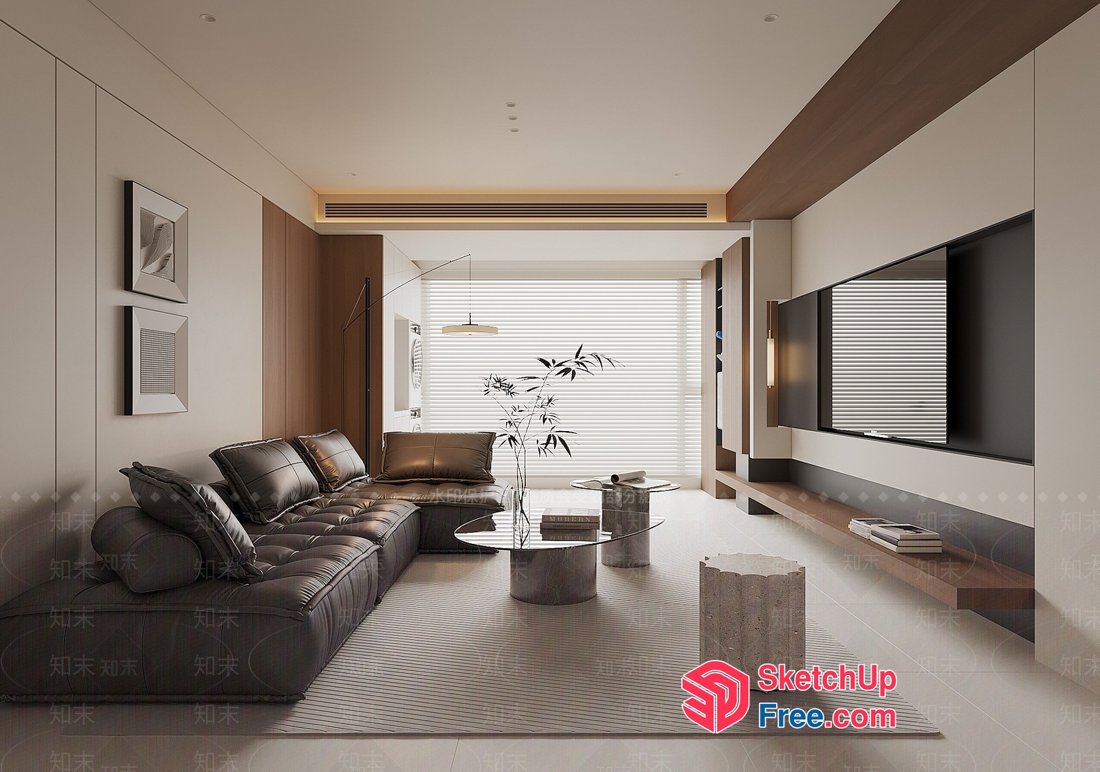 Modern Living Room With Sleek Furniture And Natural Light 3D SketchUp File