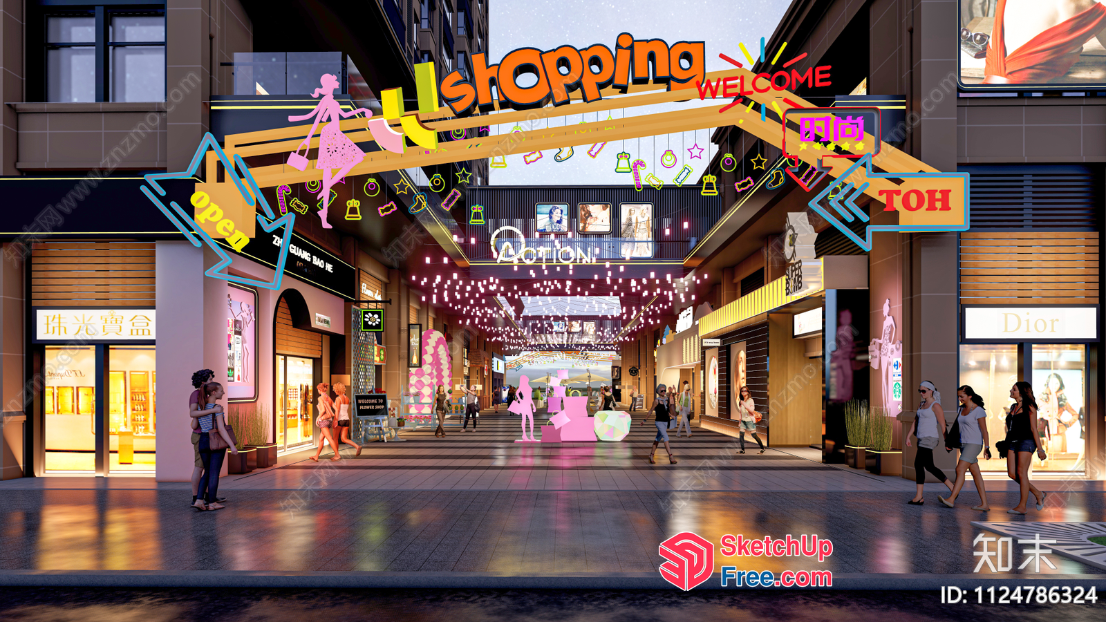 Modern Shopping Mall Interior 3D SketchUp File