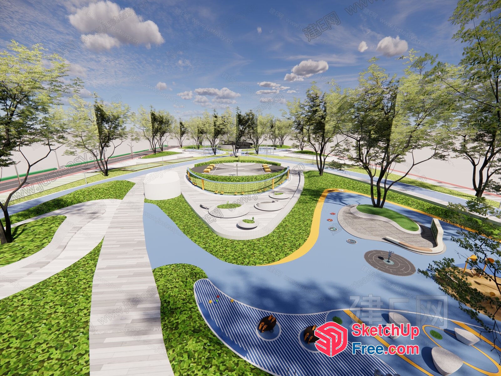 Serene Urban Oasis Park 3D SketchUp File