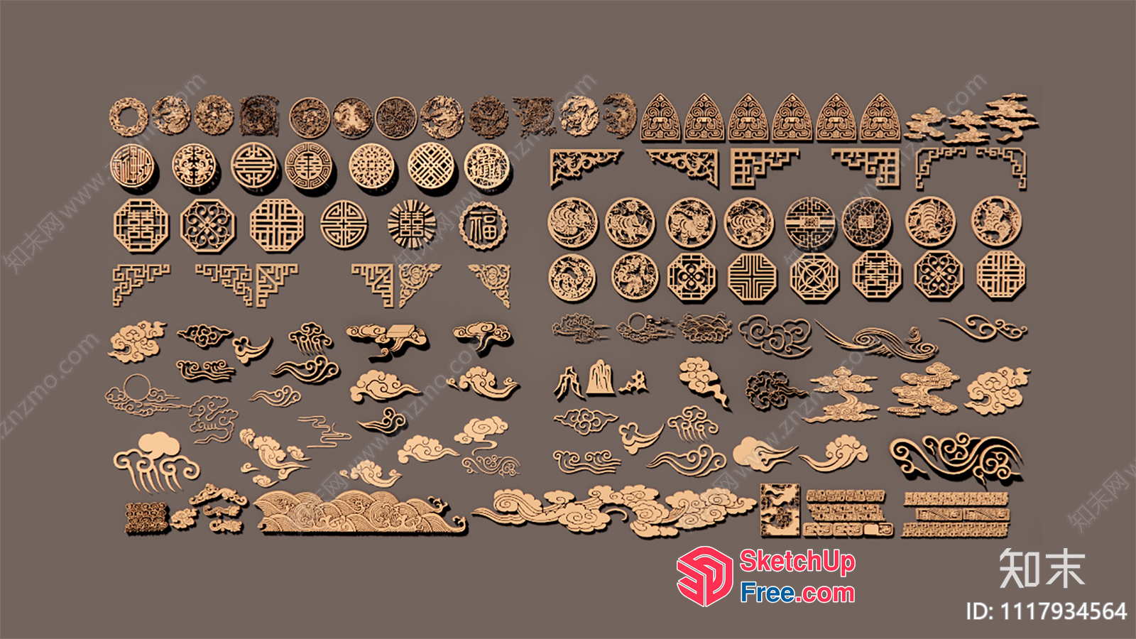 Intricate Asian-Inspired Architectural Elements 3D SketchUp File