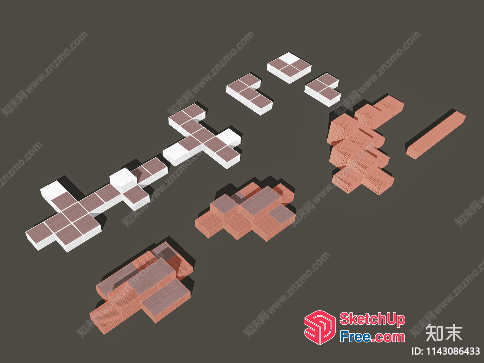 3D Model Of Various Building Blocks 3D SketchUp File