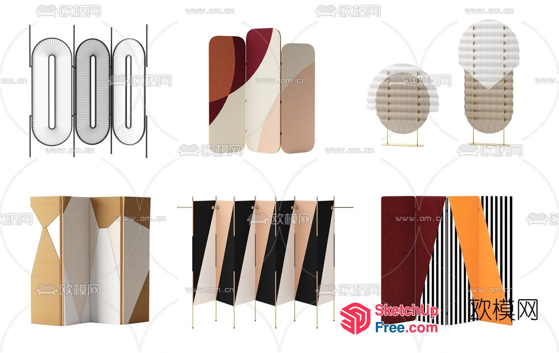 Modern Minimalist Partition Screen Design 3D SketchUp File