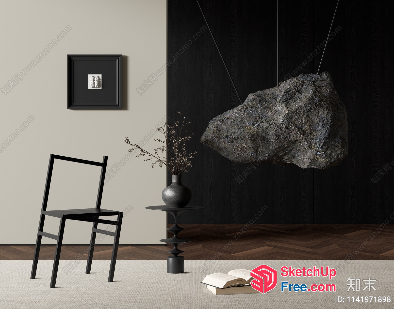 Dark And Moody Modern Interior 3D SketchUp File