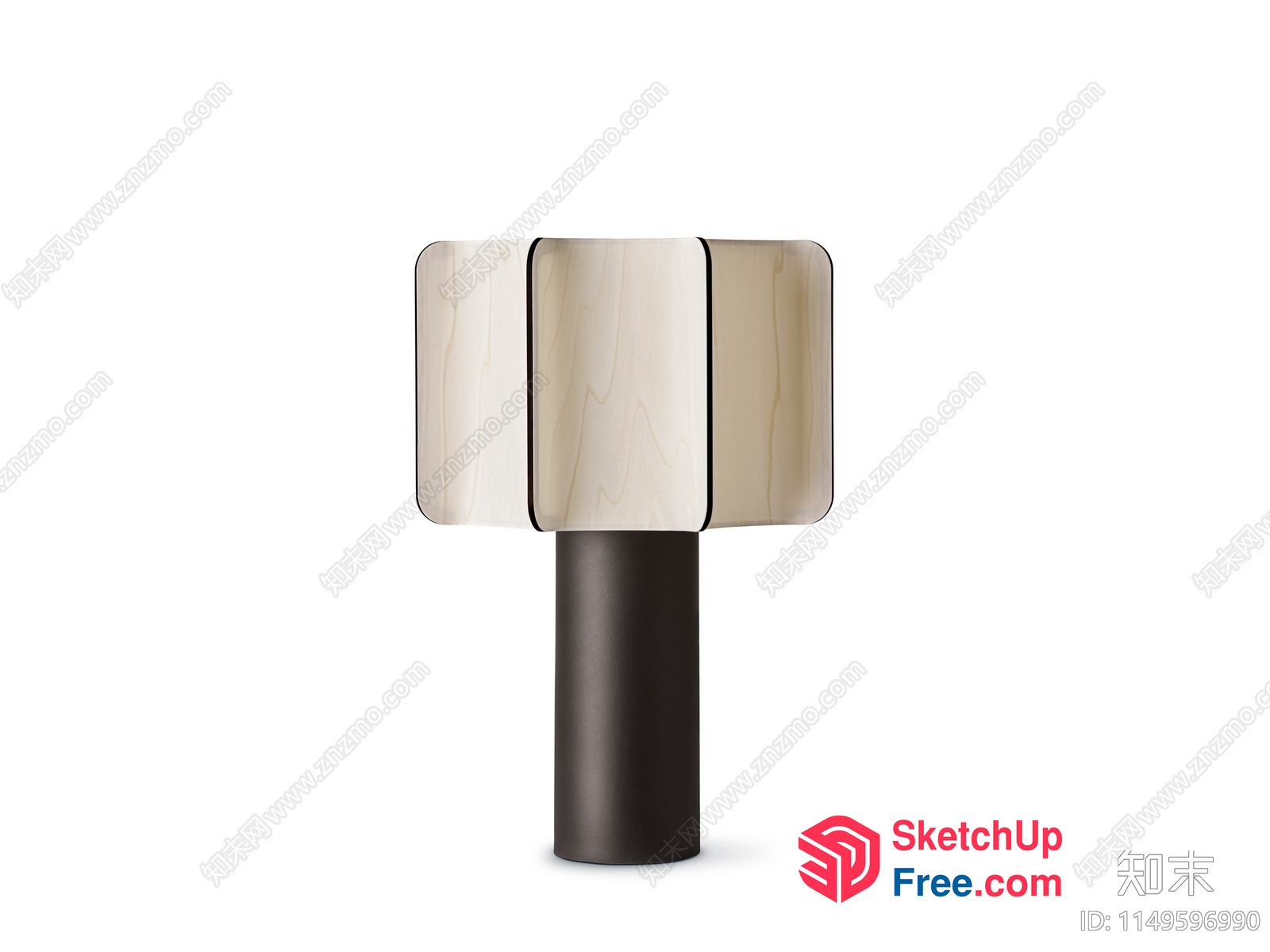 Modern Pillar With Creamy Style Wooden Shades 3D SketchUp File