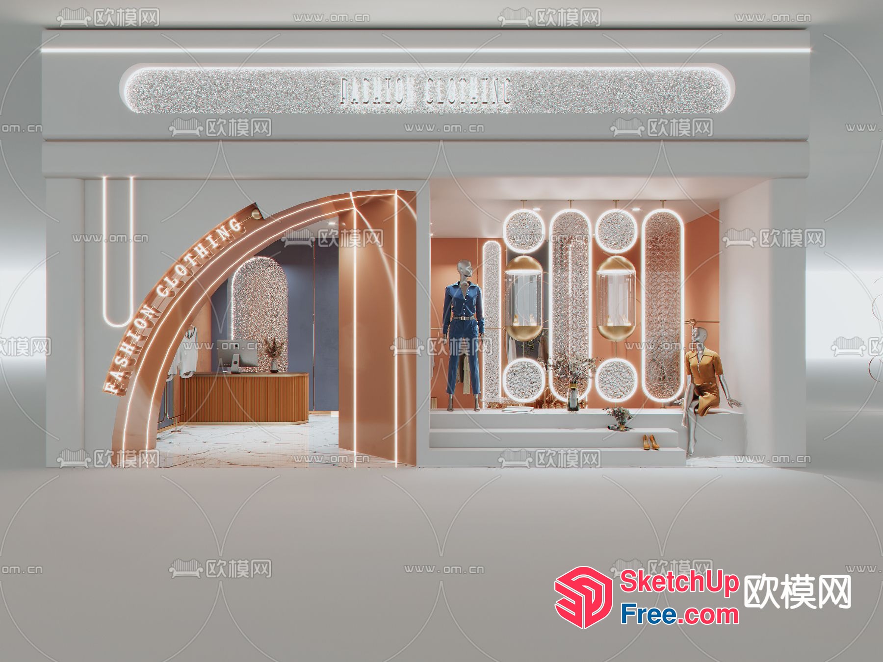 Modern Fashion Clothing Store 3D SketchUp File