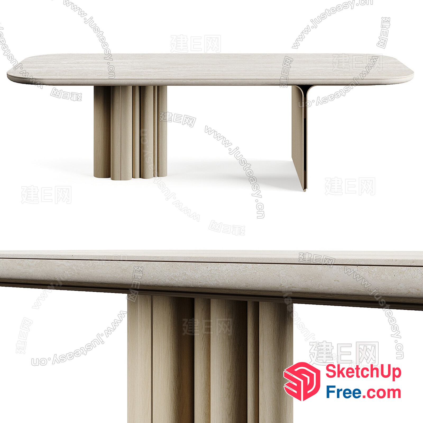 Elegant Modern Pillar Style Table 3D SketchUp File