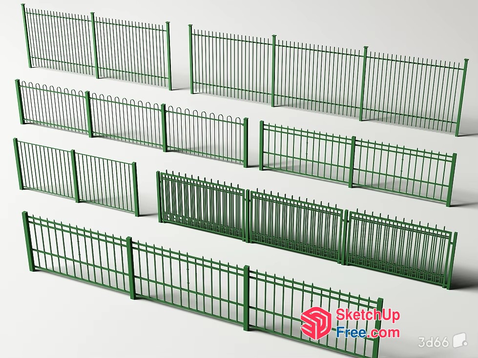 Metal Fence Collection 3D SketchUp File