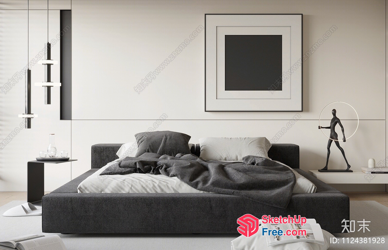 Modern Minimalist Bedroom Interior Design 3D SketchUp File