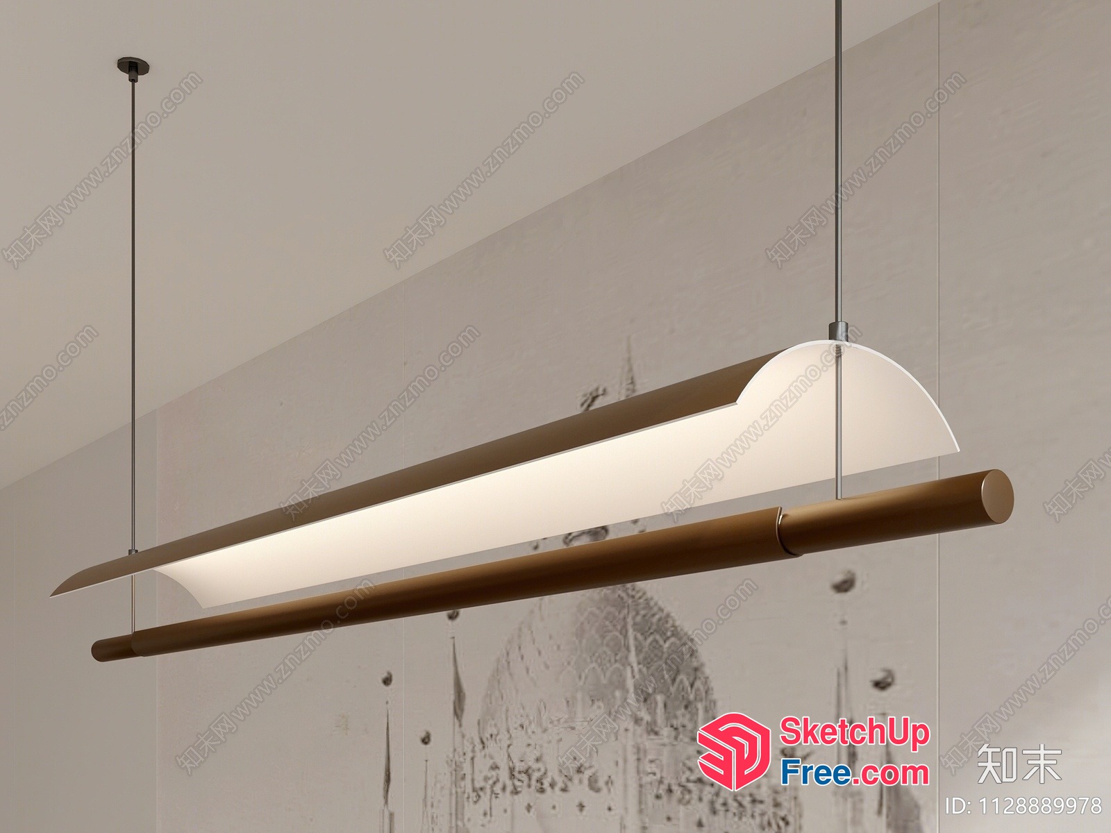 Modern Hanging Light Fixture With Sleek, Minimalist Design 3D SketchUp File
