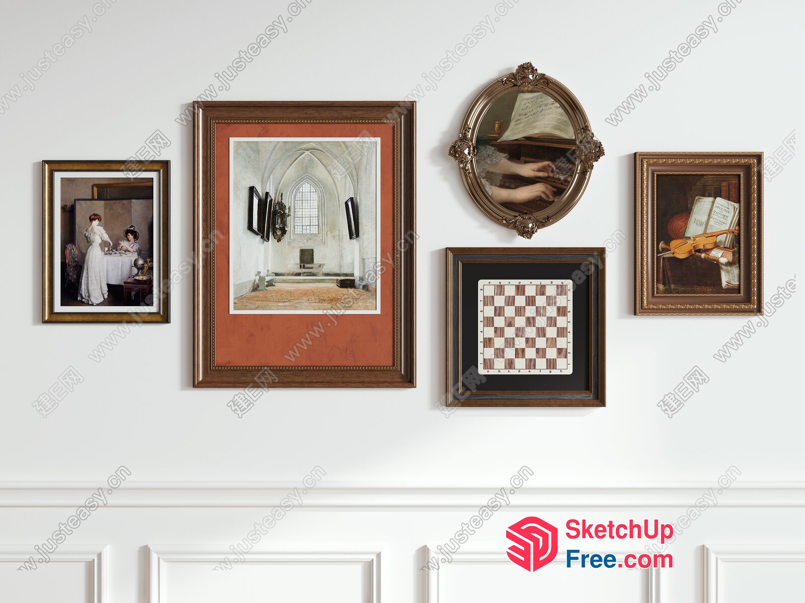 Classic Moulding Framed Pictures 3D SketchUp File