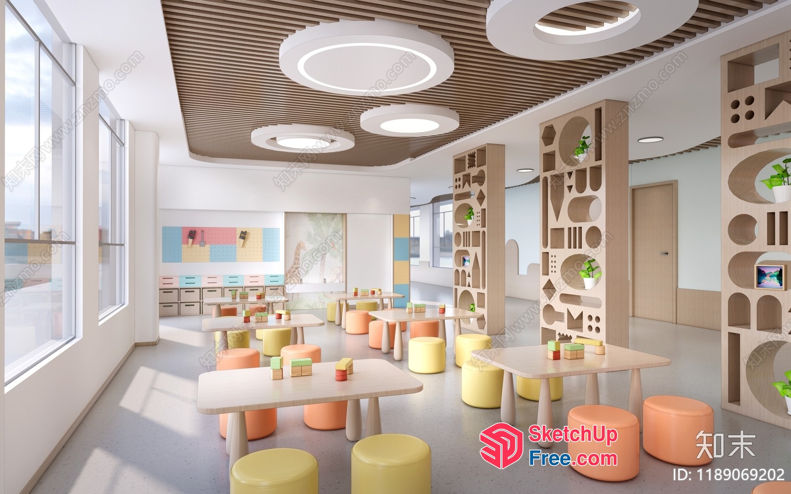 Modern Minimalist Interior Design For Educational Space 3D SketchUp File