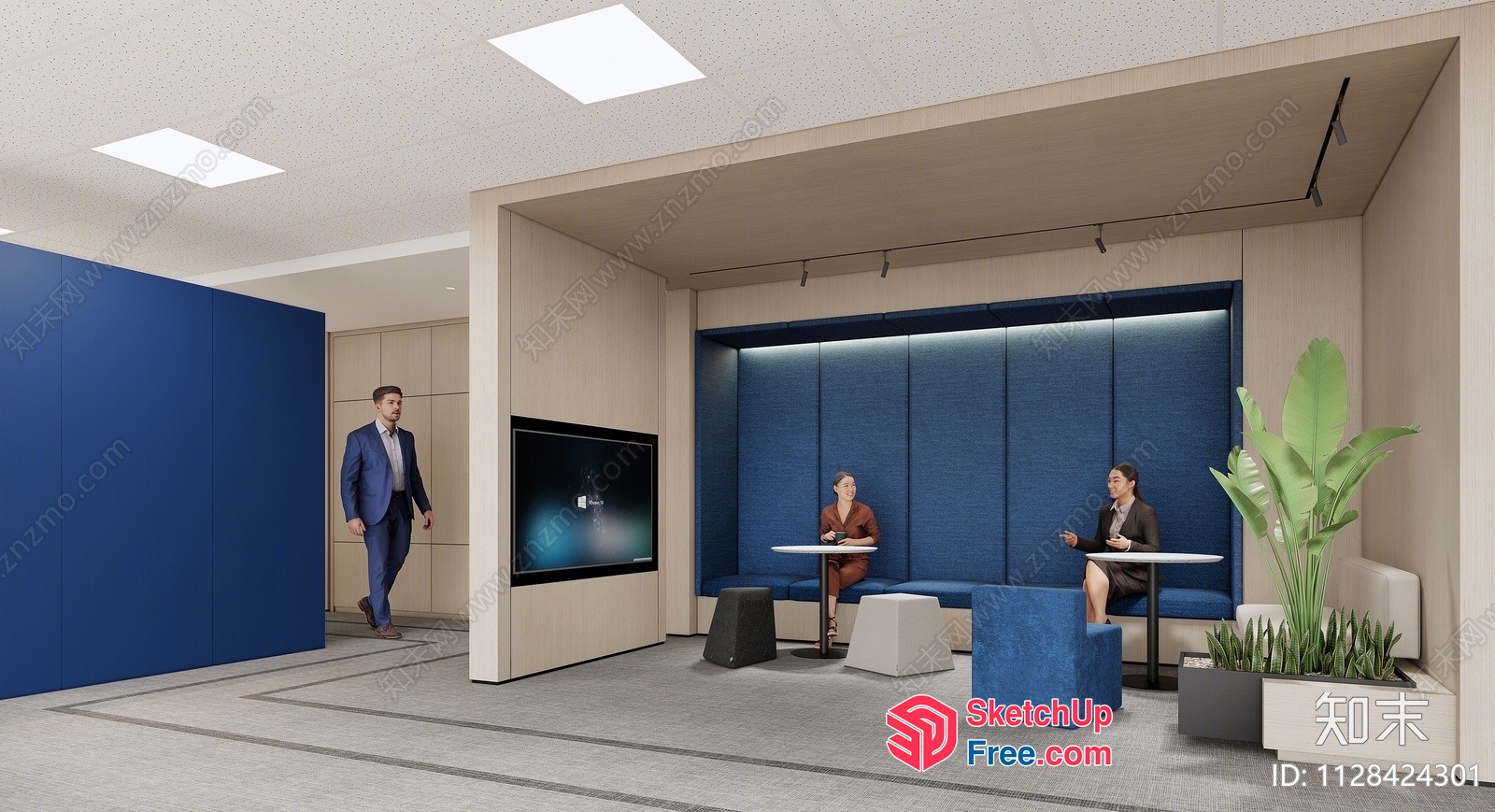 Office Building With Modern Decor And Comfortable Seating 3D SketchUp File
