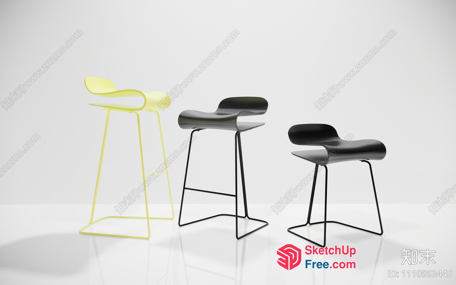 Minimalist Bar Stool With Modern Design 3D SketchUp File