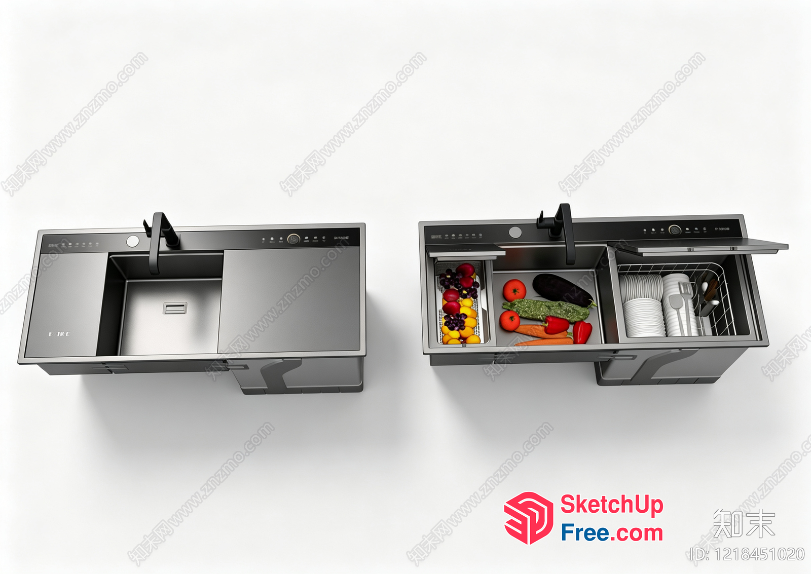 Modern Kitchen Design With Sleek Stainless Steel Cabinets And Countertops 3D SketchUp File