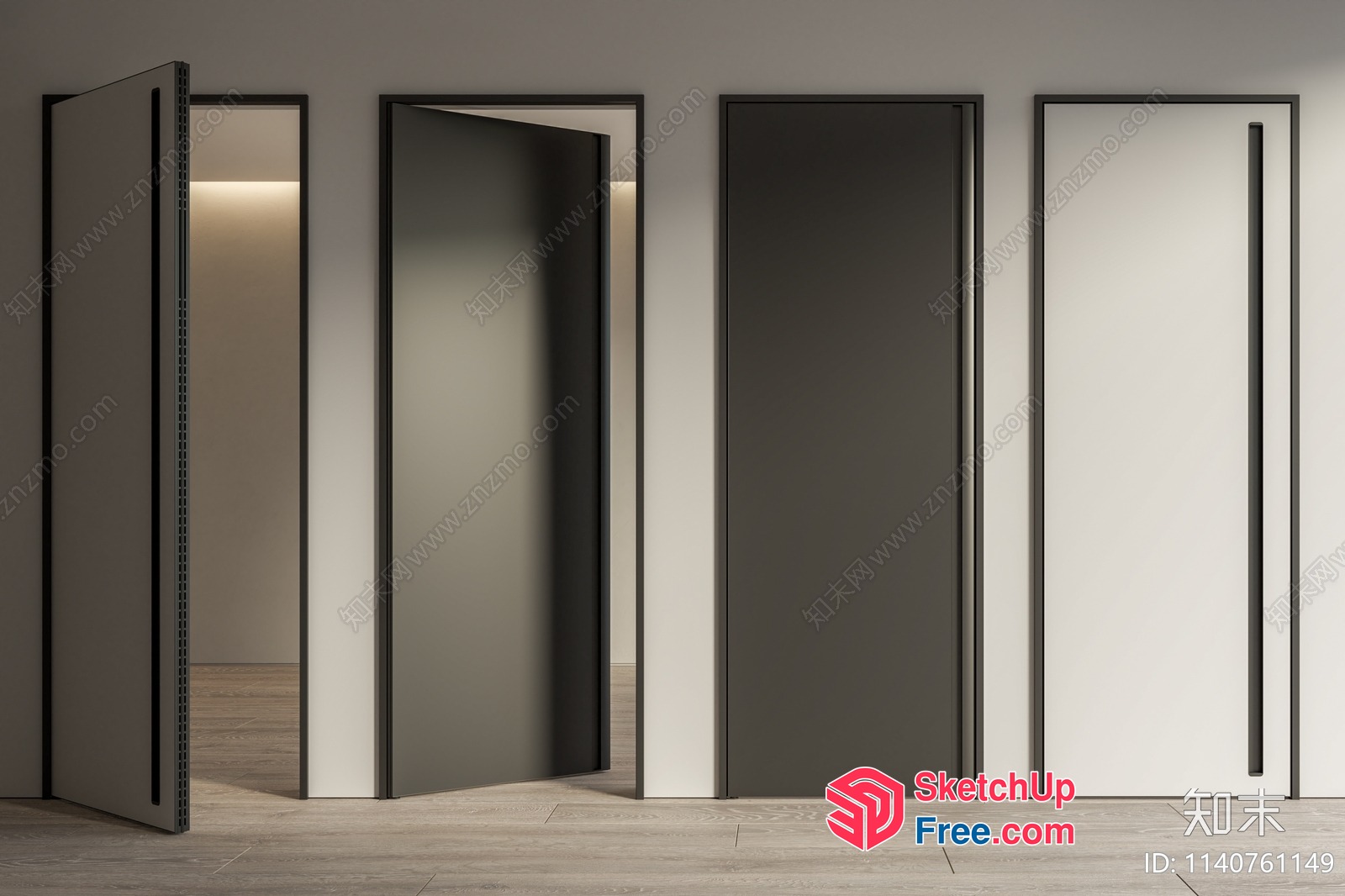 Modern Interior Doors In Neutral Colors 3D SketchUp File