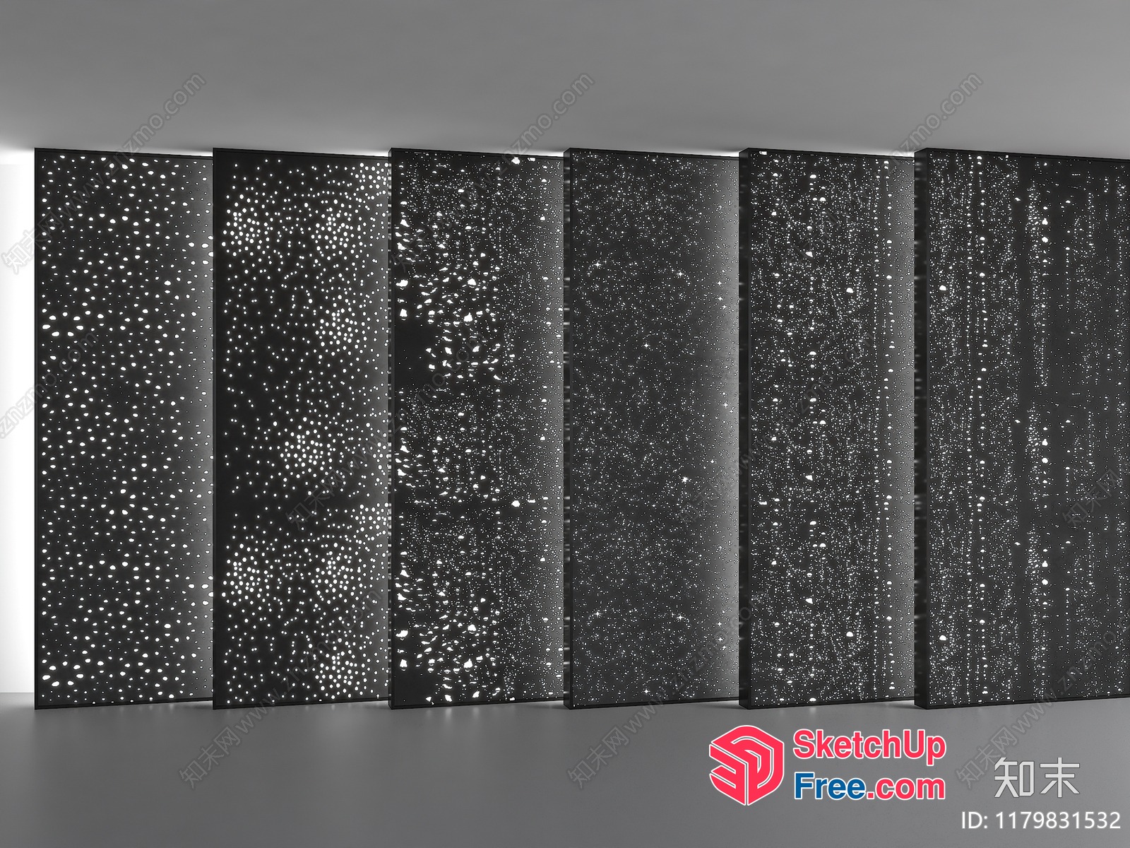 Modern Black And White Wall Paneling 3D SketchUp File