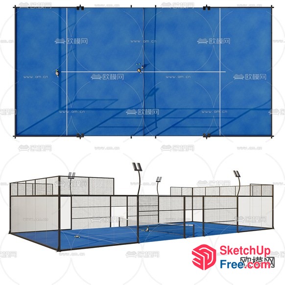 Modern Sports Court Design 3D SketchUp File