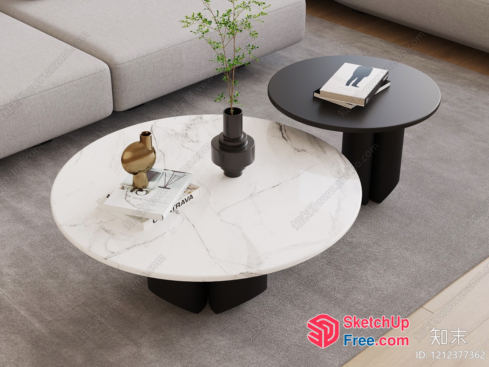Modern Living Room Furniture Arrangement 3D SketchUp File