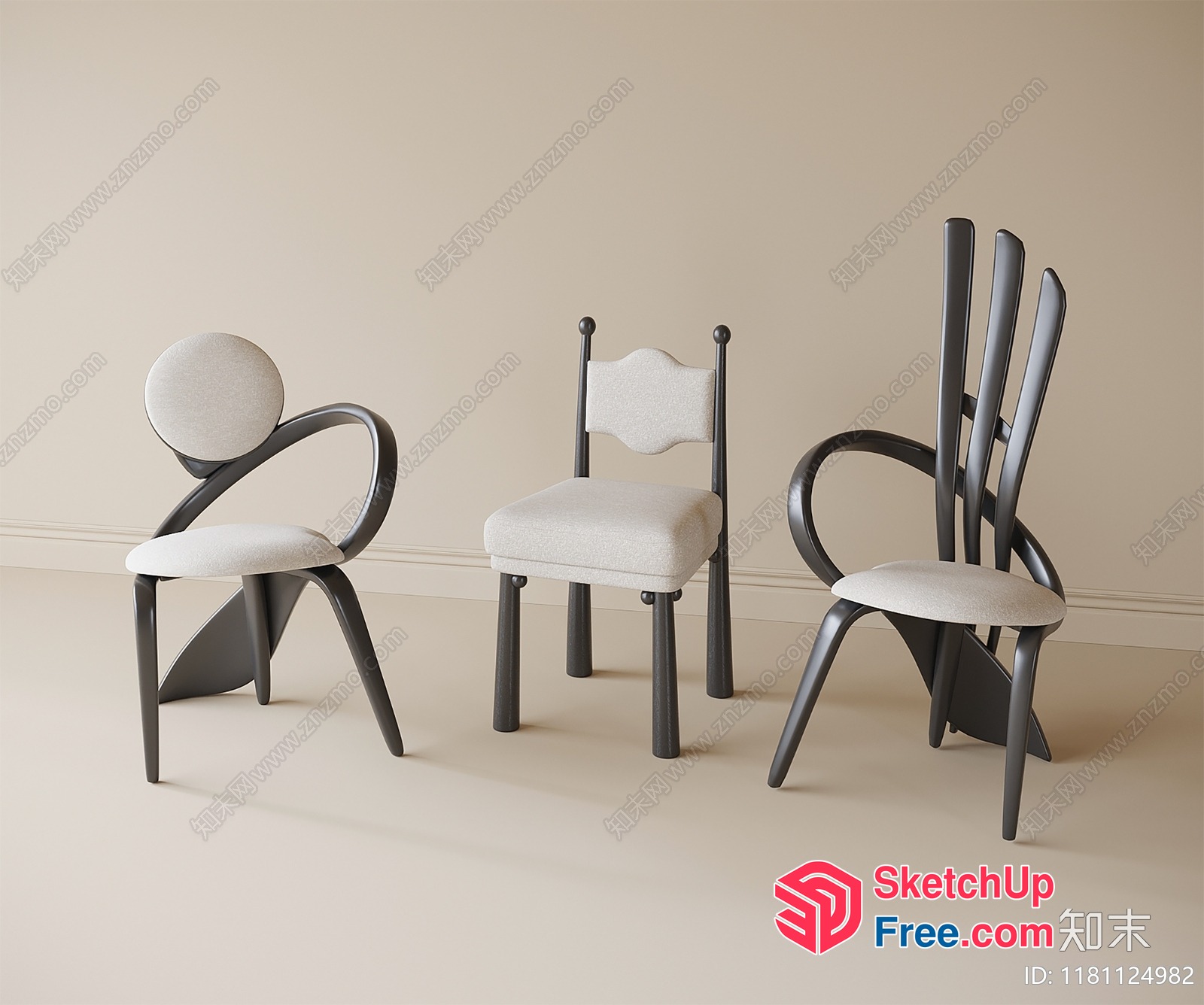 Modern Minimalist Chairs 3D SketchUp File
