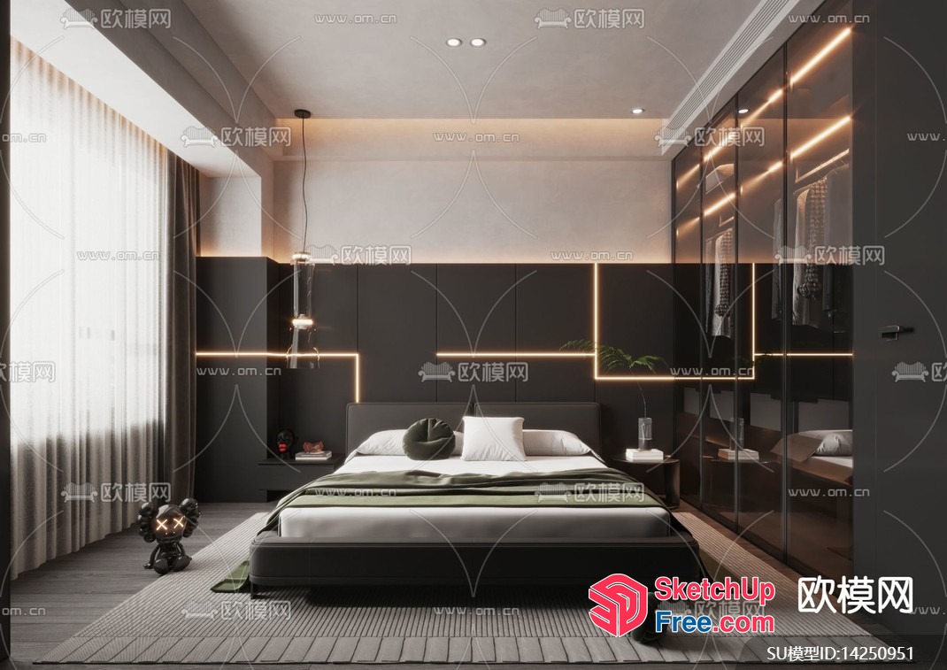 Modern Bedroom Interior Design 3D SketchUp File