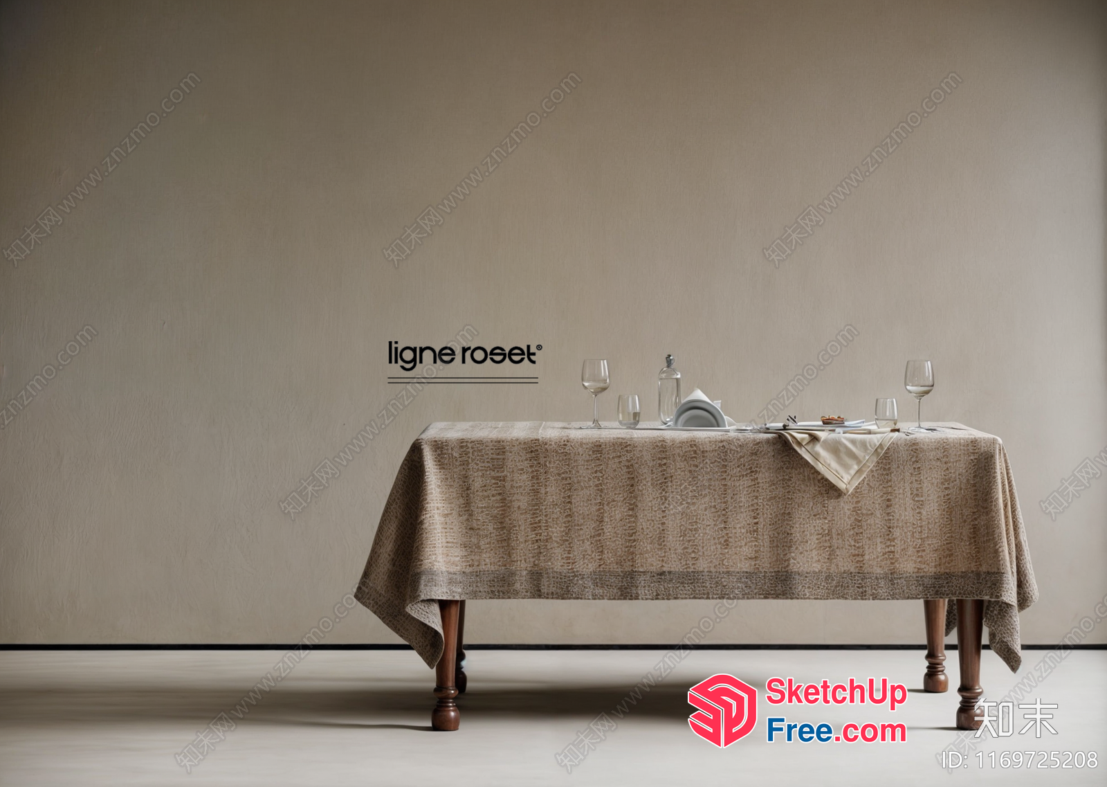 Elegant Dining Table Setting In Minimalist Style 3D SketchUp File