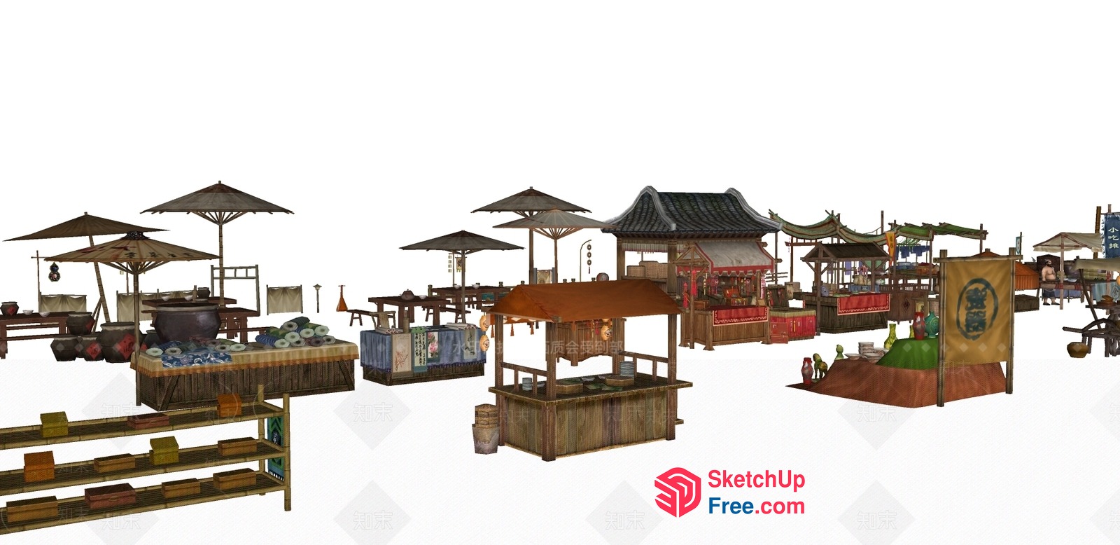 Asian Night Market 3D SketchUp File