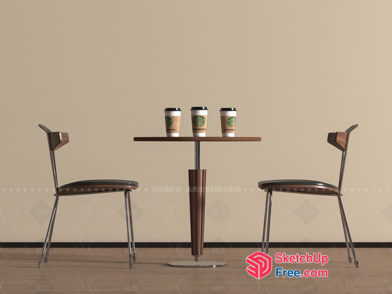 Simple Coffee Shop Interior 3D SketchUp File