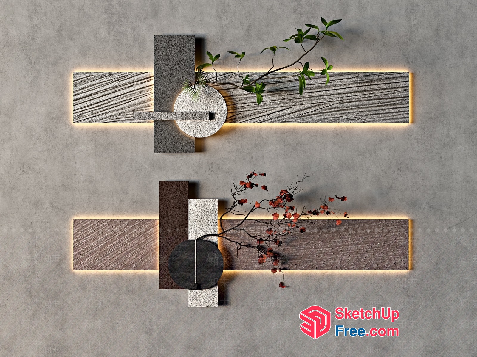 Modern Wall Art With Natural Elements 3D SketchUp File