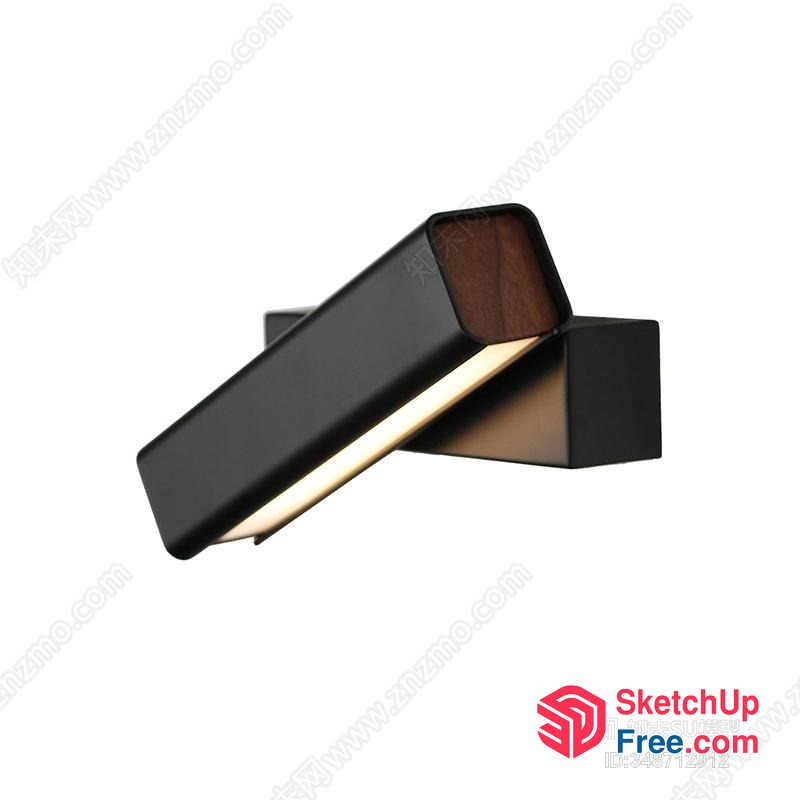 Modern Wall Sconce With Wooden Accents And Warm Lighting 3D SketchUp File