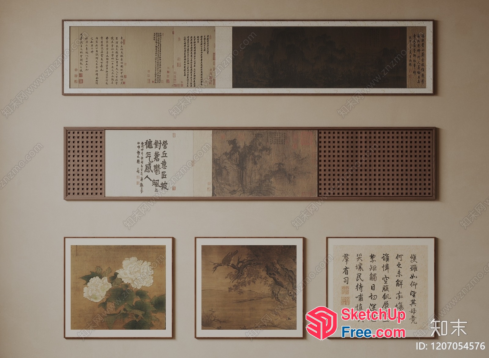 Elegant Asian-Inspired Art Collection 3D SketchUp File