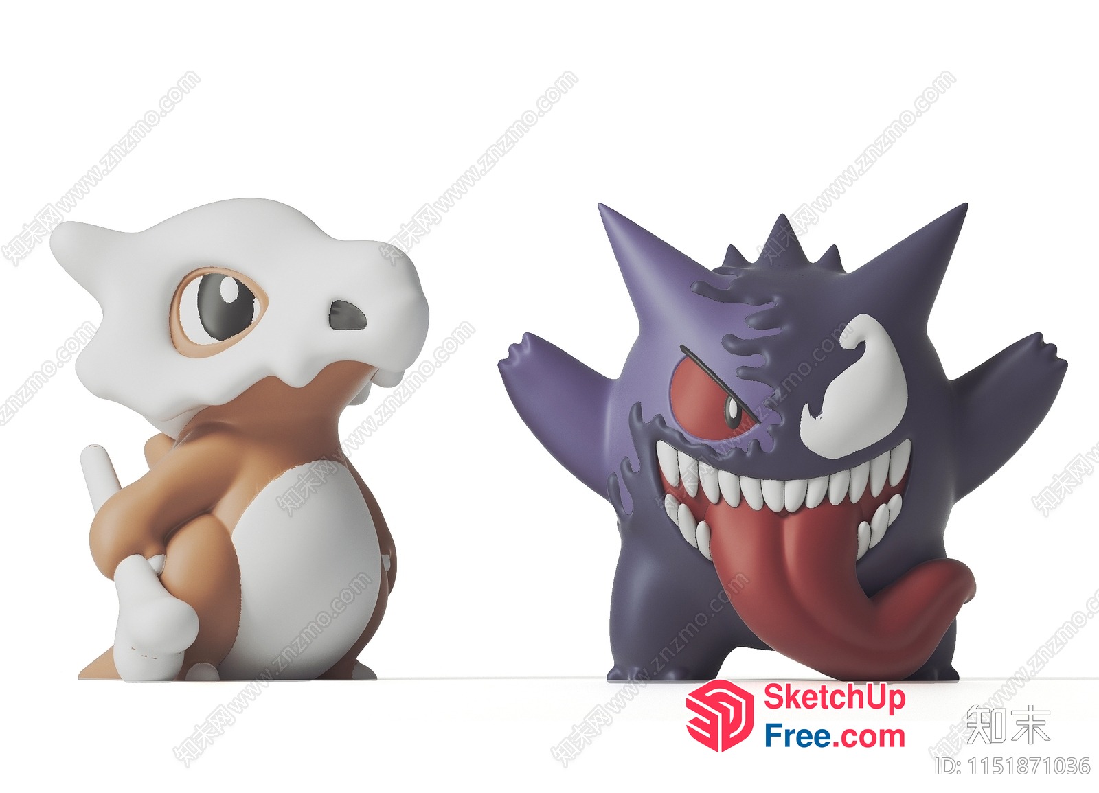 Two Pokémon Standing Together 3D SketchUp File