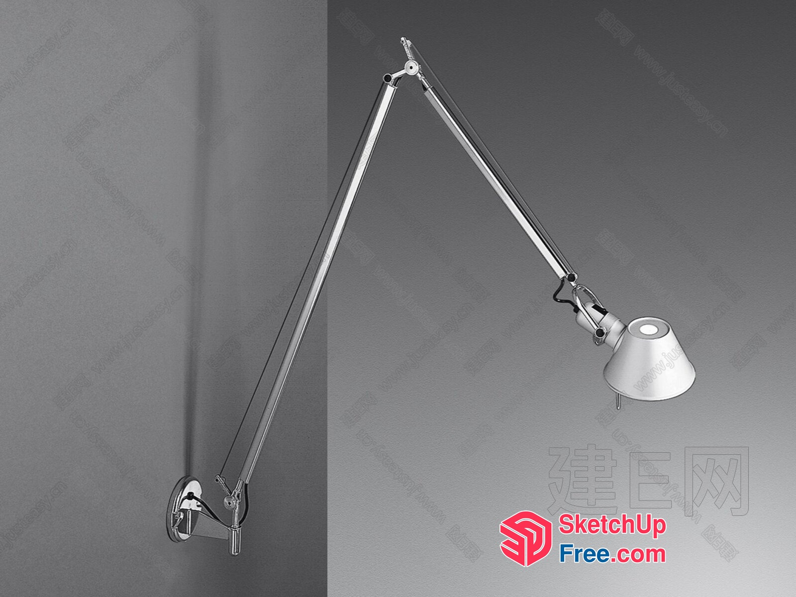 Adjustable Metal Wall Lamp For Study Room 3D SketchUp File
