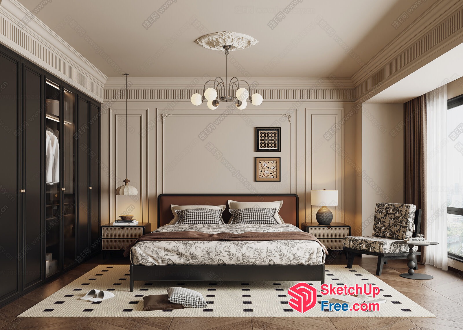 Classic Moulding Bedroom Furniture 3D SketchUp File