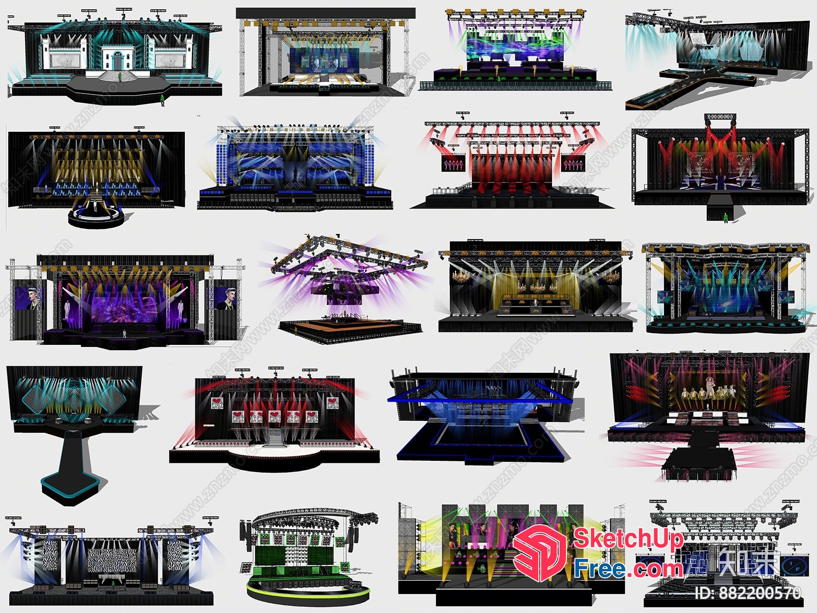 Stage Designs For Various Venues 3D SketchUp File
