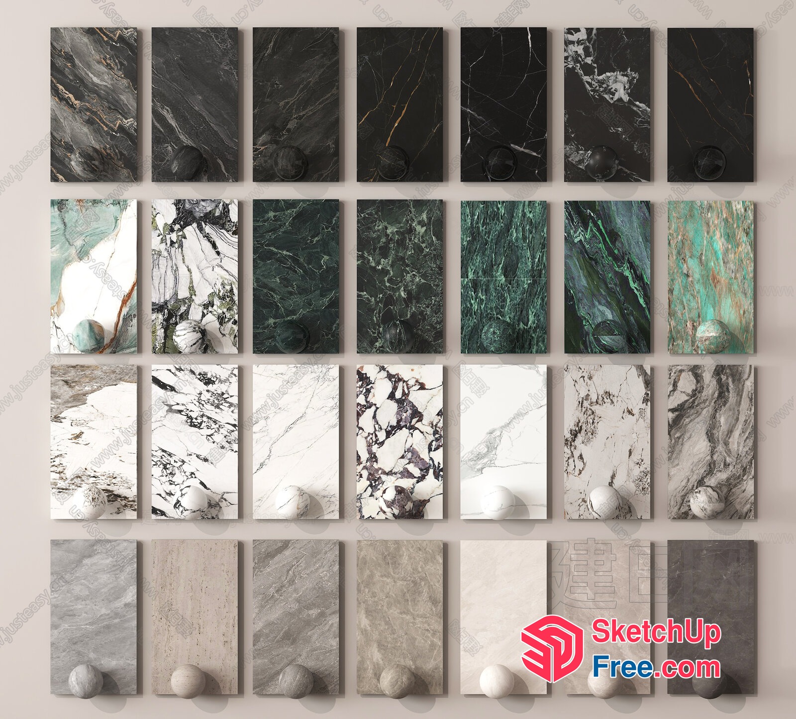 Marble Wall Decorations 3D SketchUp File