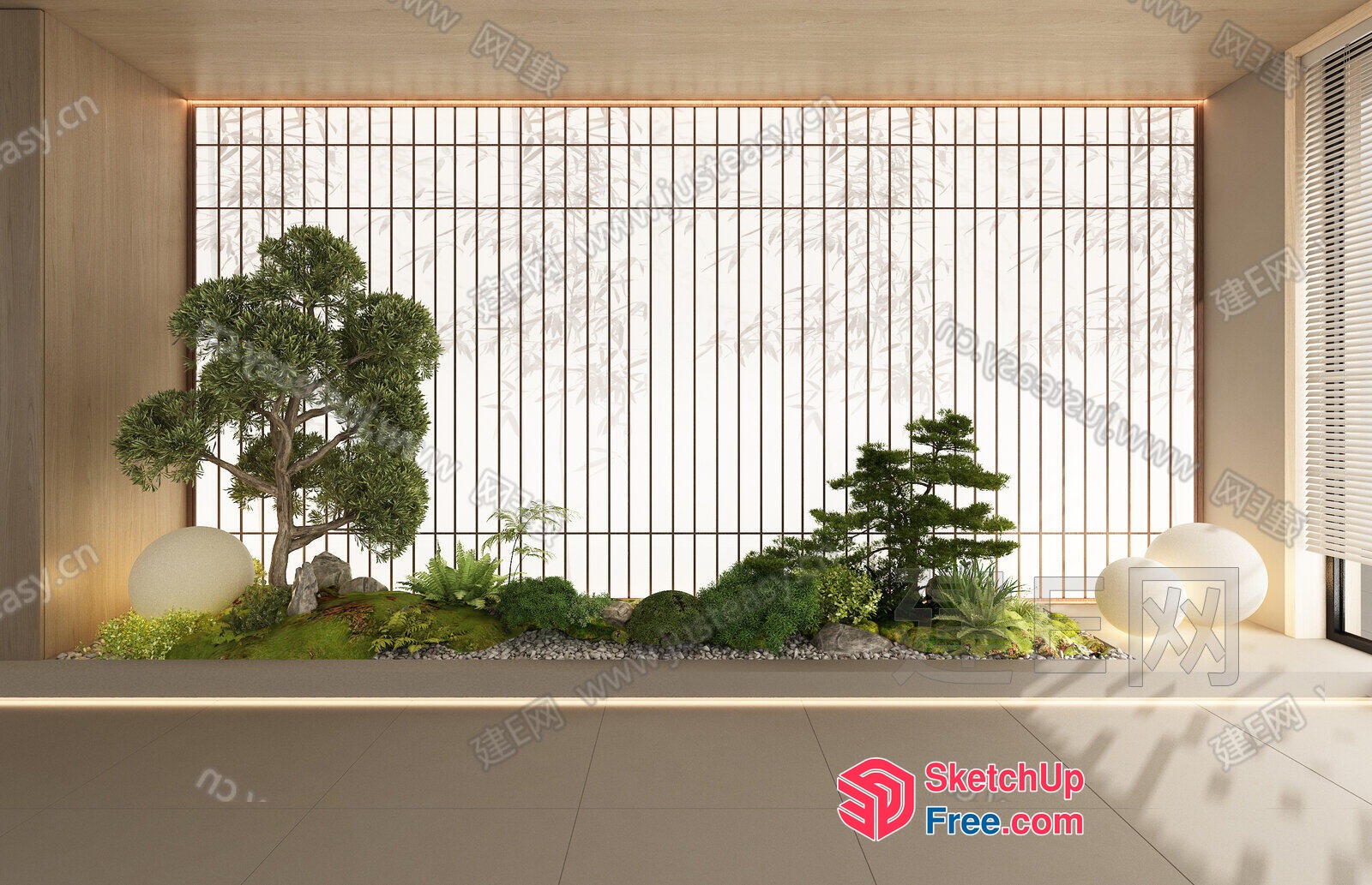 Modern Japanese-Style Interior With Minimalist Decor 3D SketchUp File